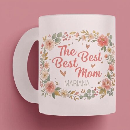 Personalisierter Glasbecher mit Aufdruck – Die beste Mama