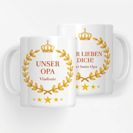 Personalisierte Tasse mit Text – Unser Großvater