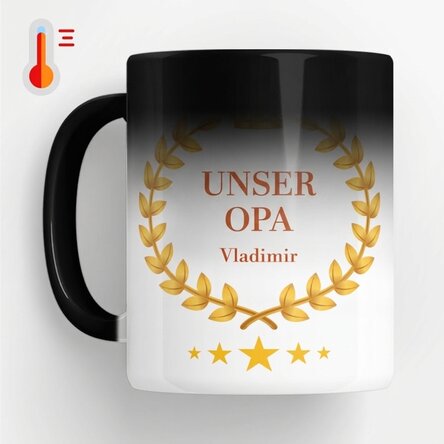 Personalisierte Zaubertasse mit Aufdruck – Unser Großvater