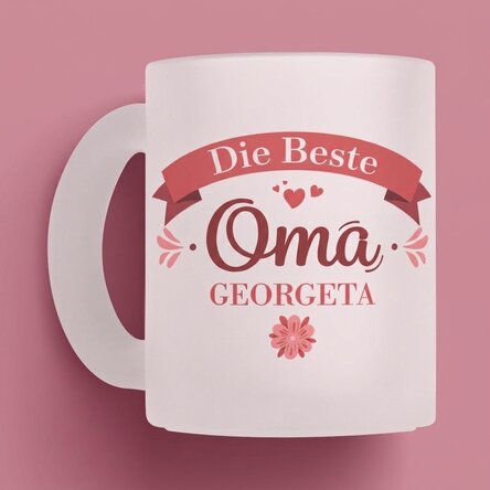 Personalisierter Glasbecher mit Aufdruck – Die beste Oma