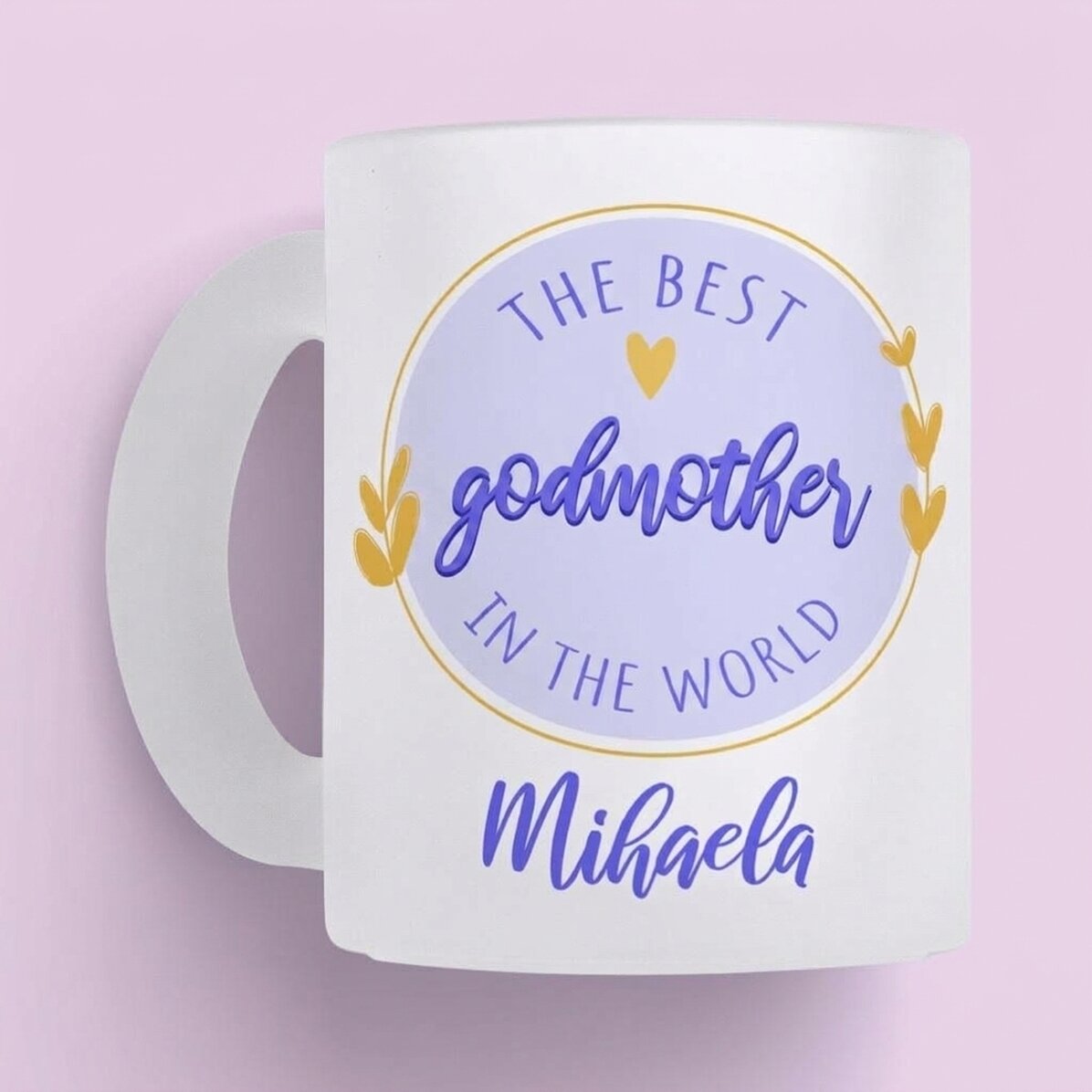 Personalisierter Glasbecher mit Text – Die beste Patin