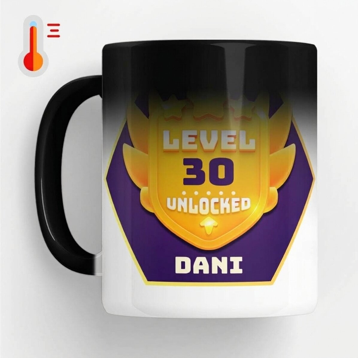 Personalisierte Zaubertasse mit Text zum Geburtstag – Level Unlocked