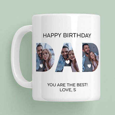 Personalised mug with photos and a message - Dad