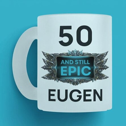 Personalisierter Becher mit Text zum Geburtstag – Inca Epic