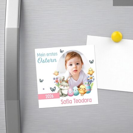 Individuell gestalteter Magnet 10 x 10 cm – Erstes Osterfest