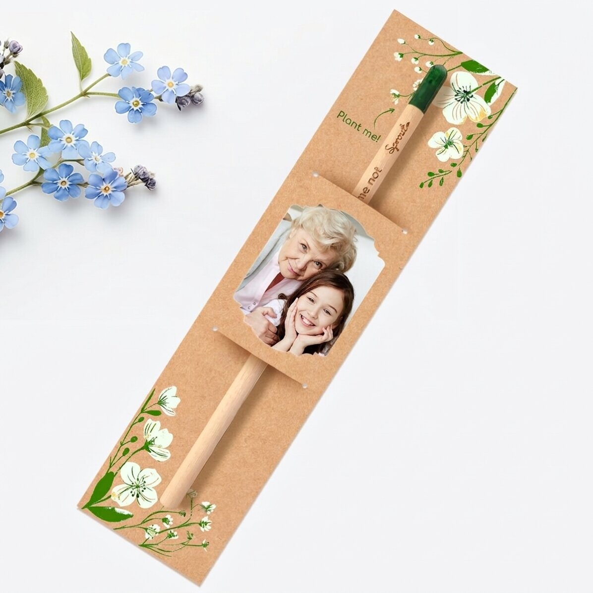 Personalisierter pflanzbarer Bleistift mit einem Foto