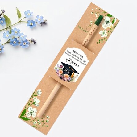 Personalisierter pflanzbarer Bleistift mit Abschlussbotschaft