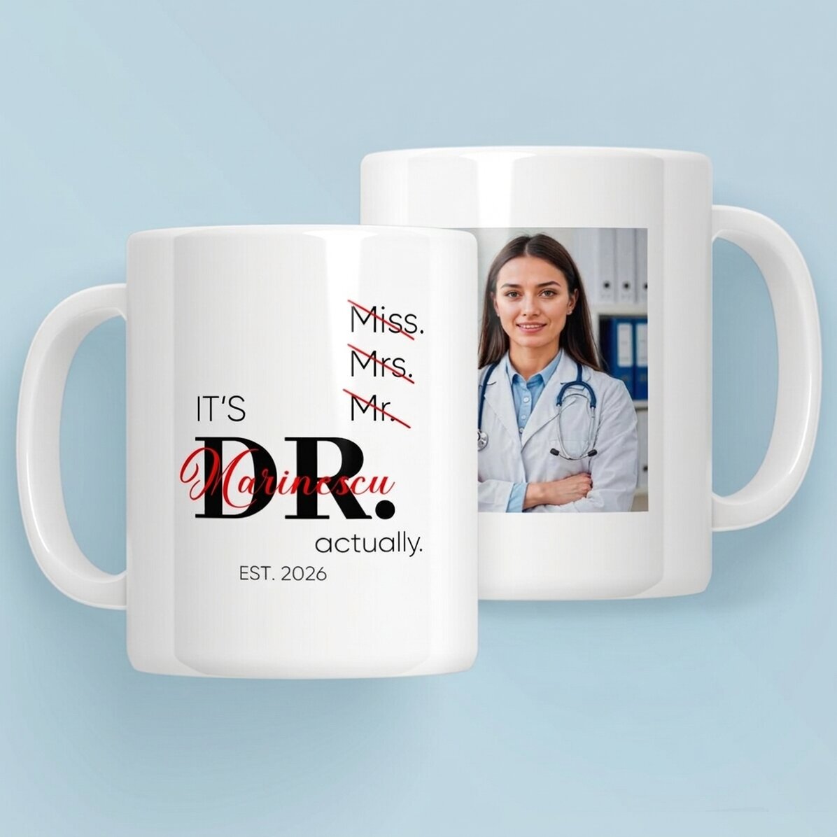 Personalisierte Tasse mit Foto und Text – Actually