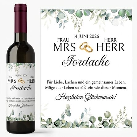 Wein mit persönlicher Botschaft – Mrs & Mr