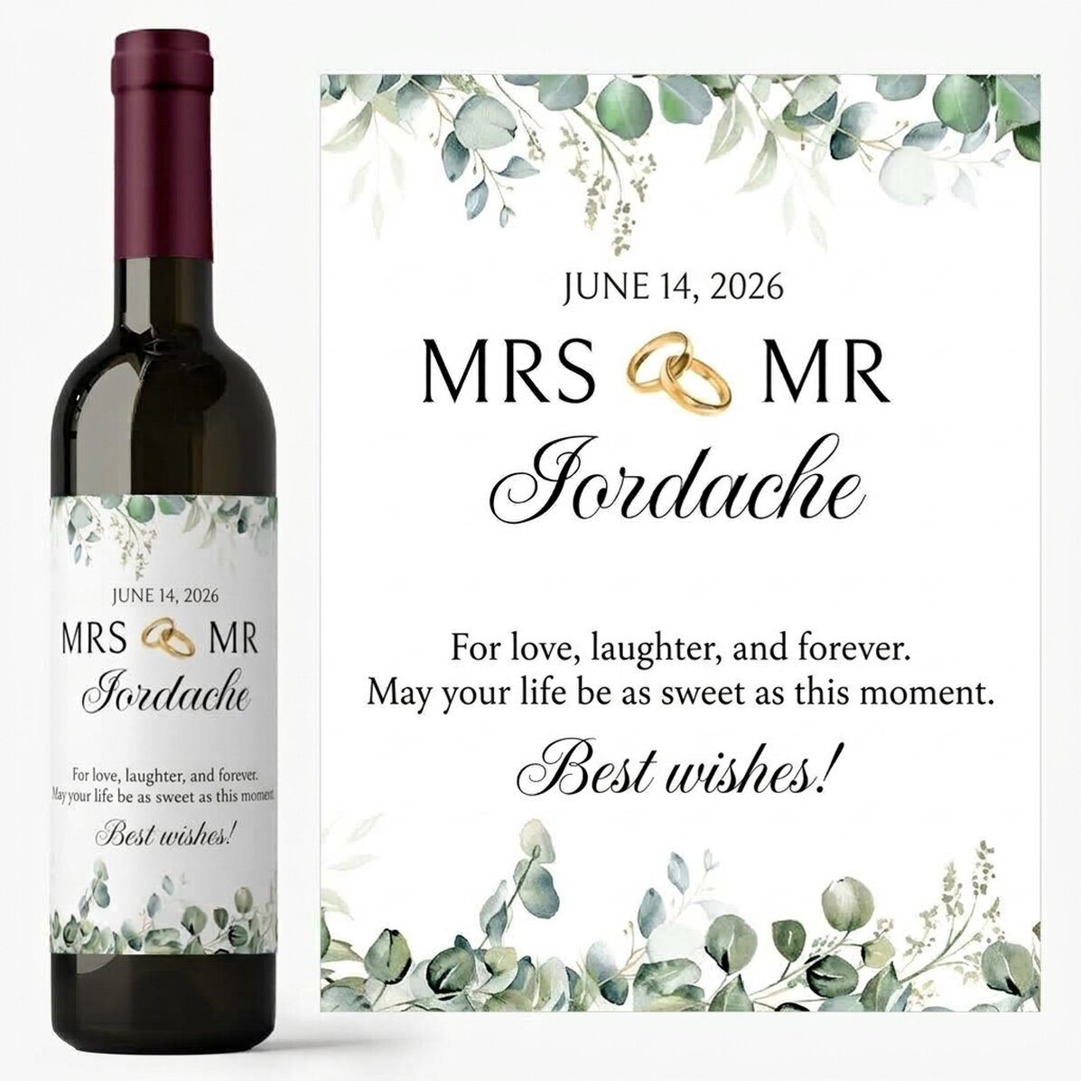 Wein mit persönlicher Botschaft – Mrs & Mr