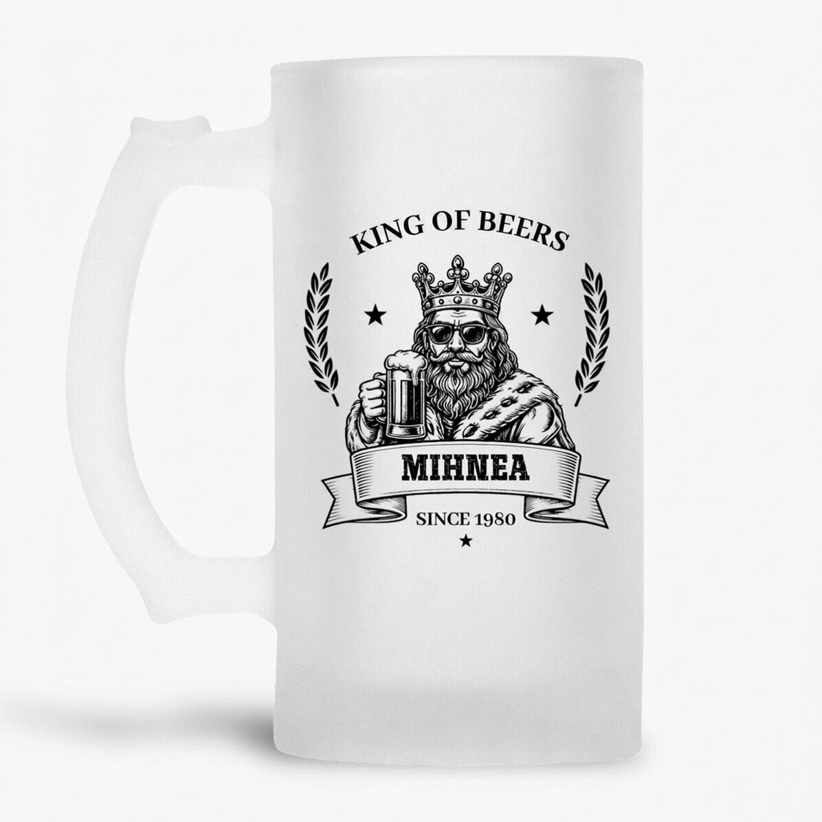 Personalisierter Bierkrug mit Aufdruck – Der König des Bieres
