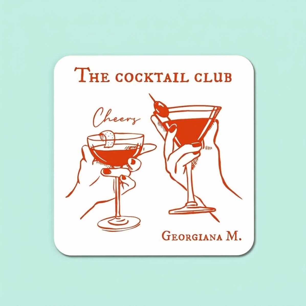 Personalisierter Untersetzer mit Namen – The Cocktail Club