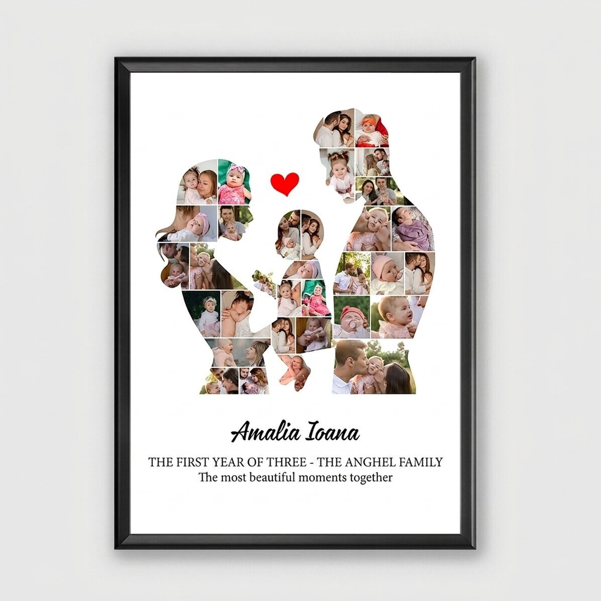 Individuell gestaltetes Bild mit Text und 33 Fotos – Familie
