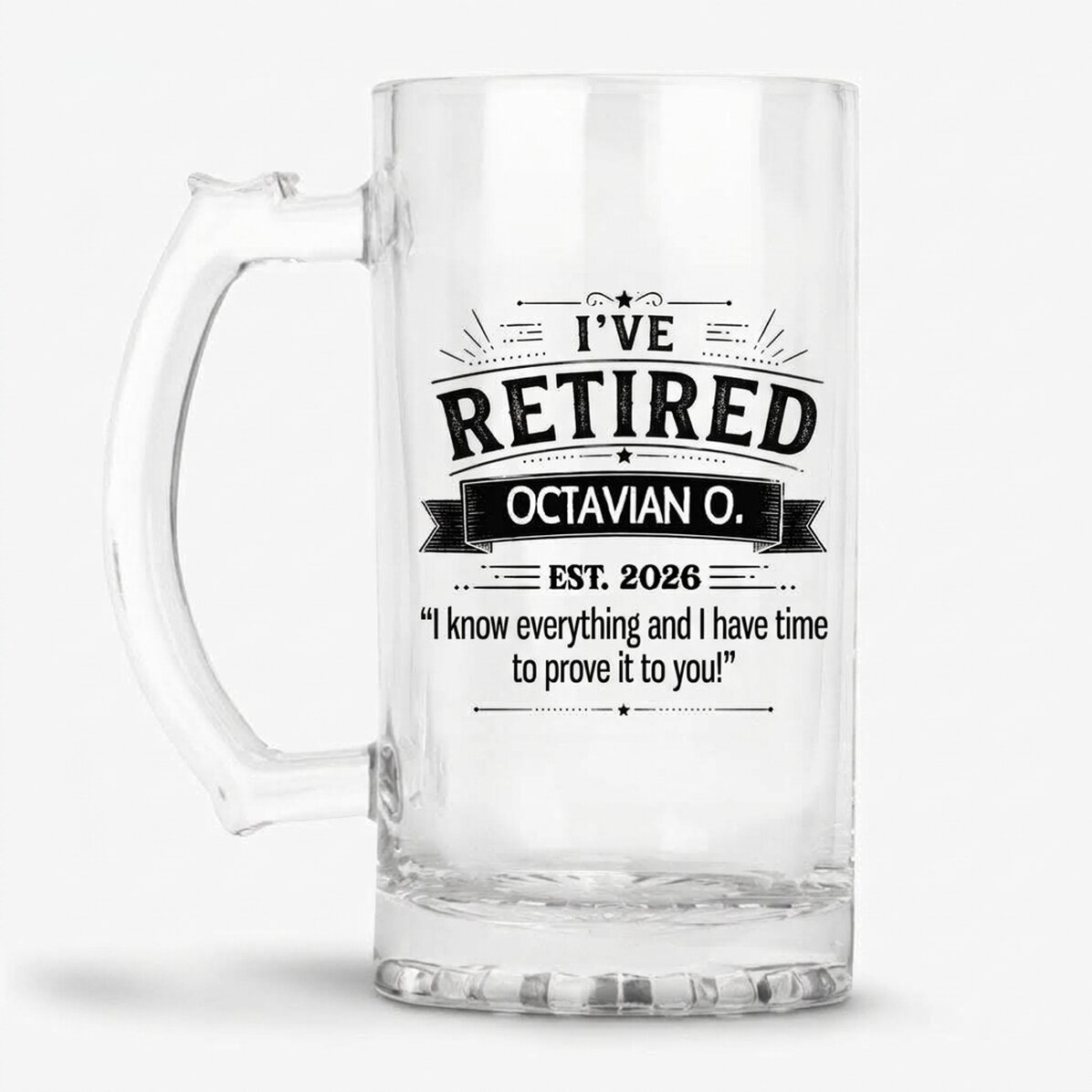 Personalisierter Bierkrug mit Text – Rentner