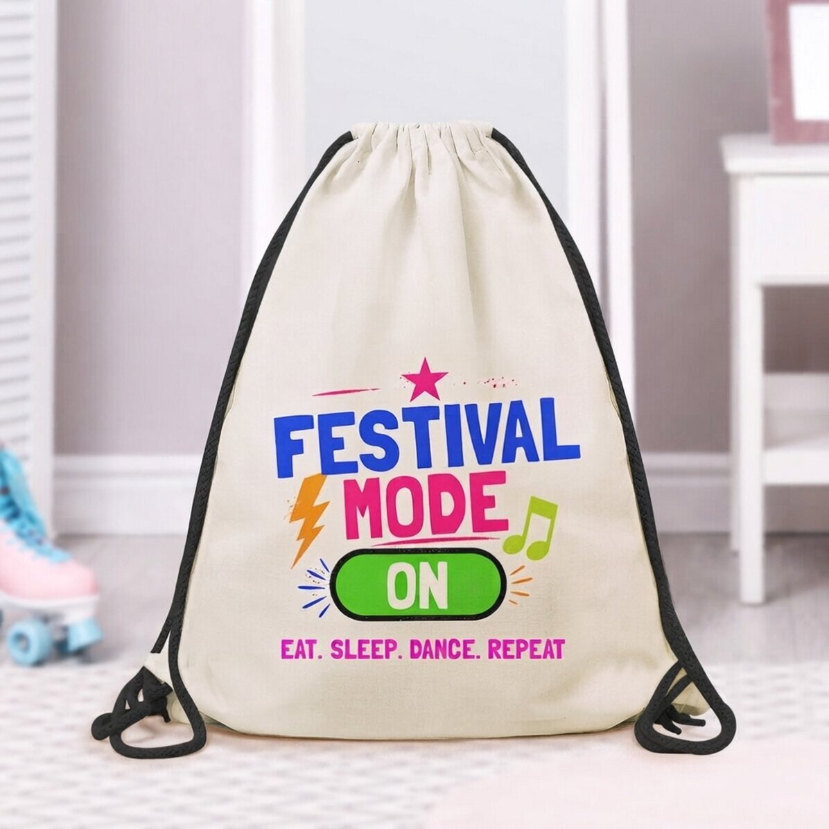 Personalisierter Rucksack mit Aufdruck – Festival Mode On