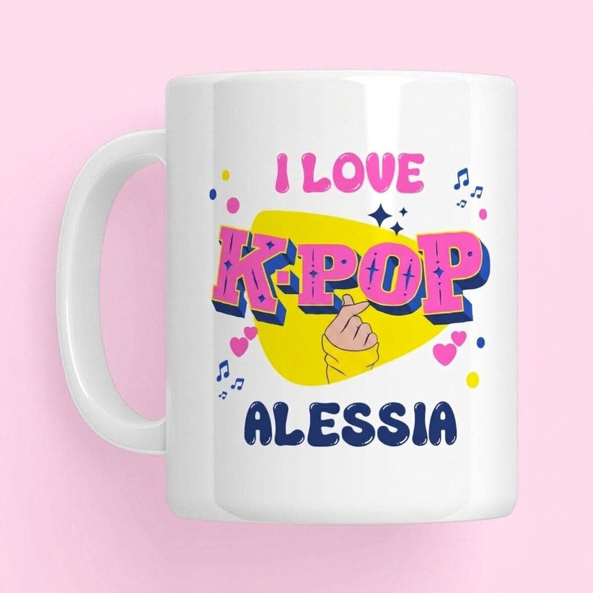 Personalisierte Tasse mit Text – K-Pop