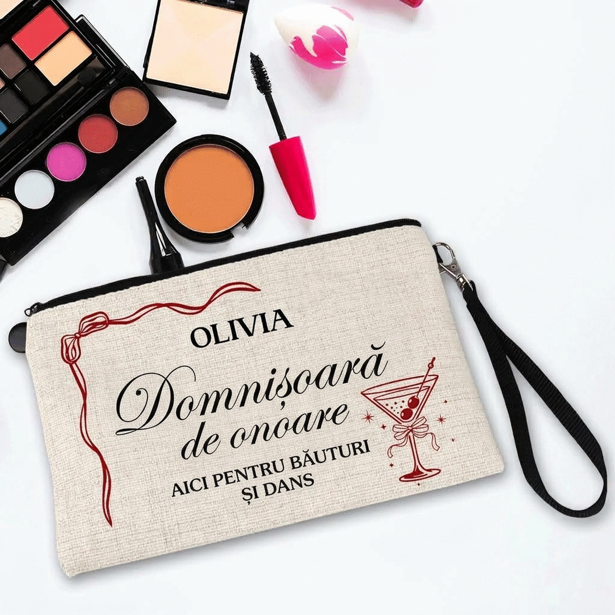 Individuell gestaltetes Make-up-Set mit Schriftzug – Das Brautteam
