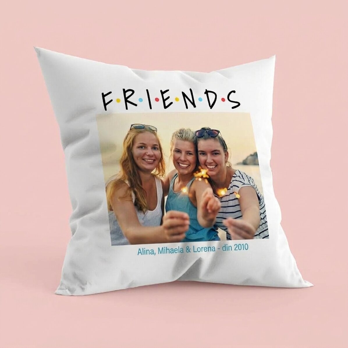 Personalisiertes Kissen mit Foto und Botschaft – FRIENDS
