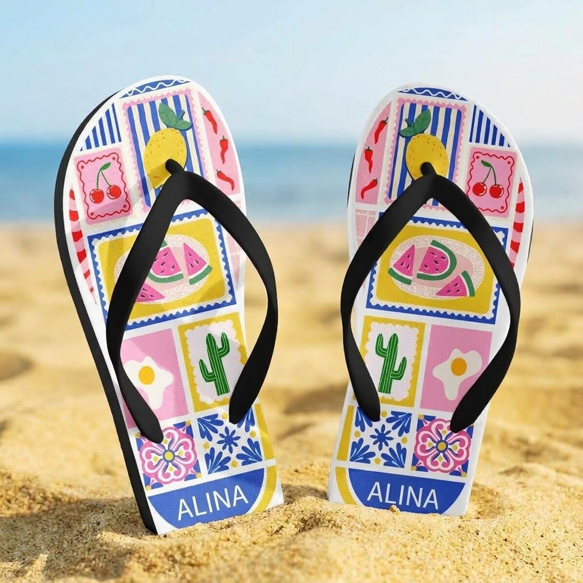 Personalisierte Flip-Flops mit Namen – Summer