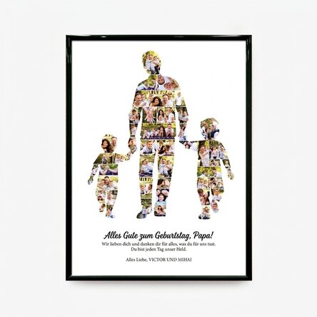 Individuell gestaltetes Bild mit Text und 49 Fotos – Papa, 2 Jungs
