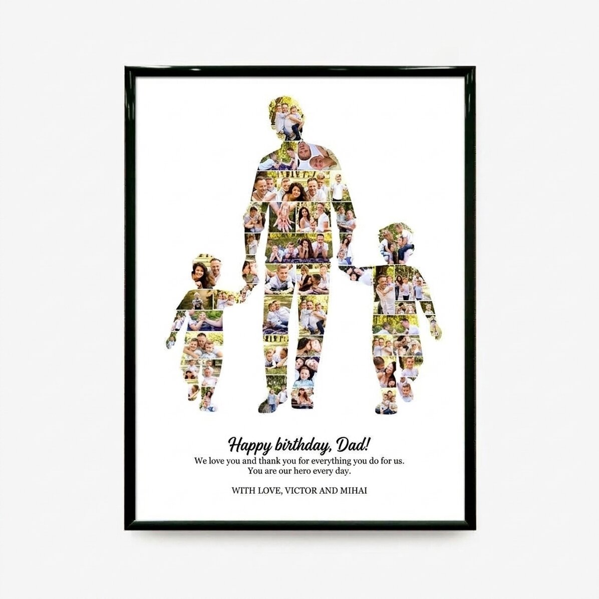 Individuell gestaltetes Bild mit Text und 49 Fotos – Papa, 2 Jungs