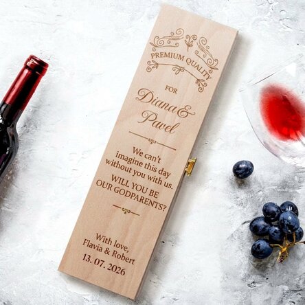 Personalisierte Weinkiste mit Text – Premium