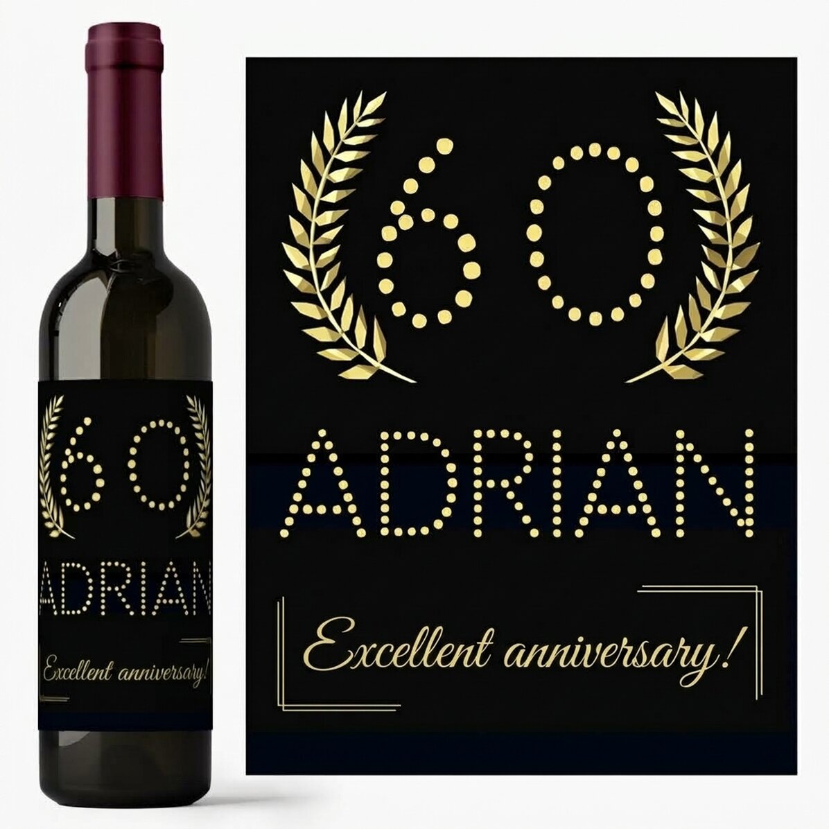Wein mit individueller Beschriftung – Gold