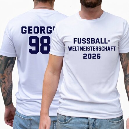 Beidseitig bedrucktes, individuell gestaltetes Sport-T-Shirt mit Aufdruck