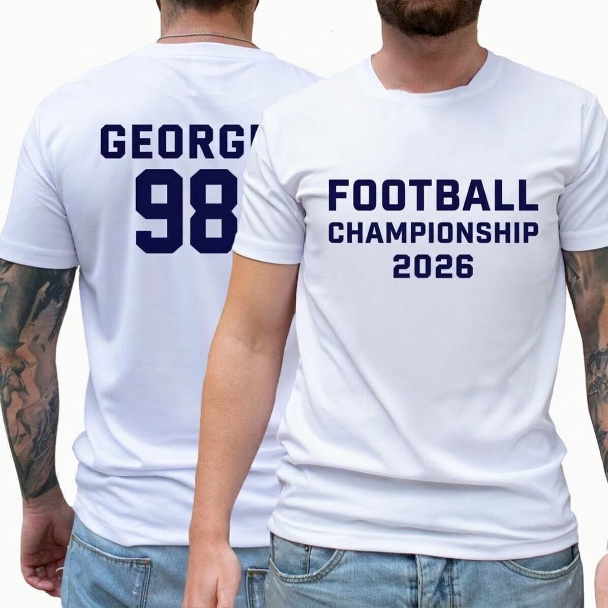 Beidseitig bedrucktes, individuell gestaltetes Sport-T-Shirt mit Aufdruck