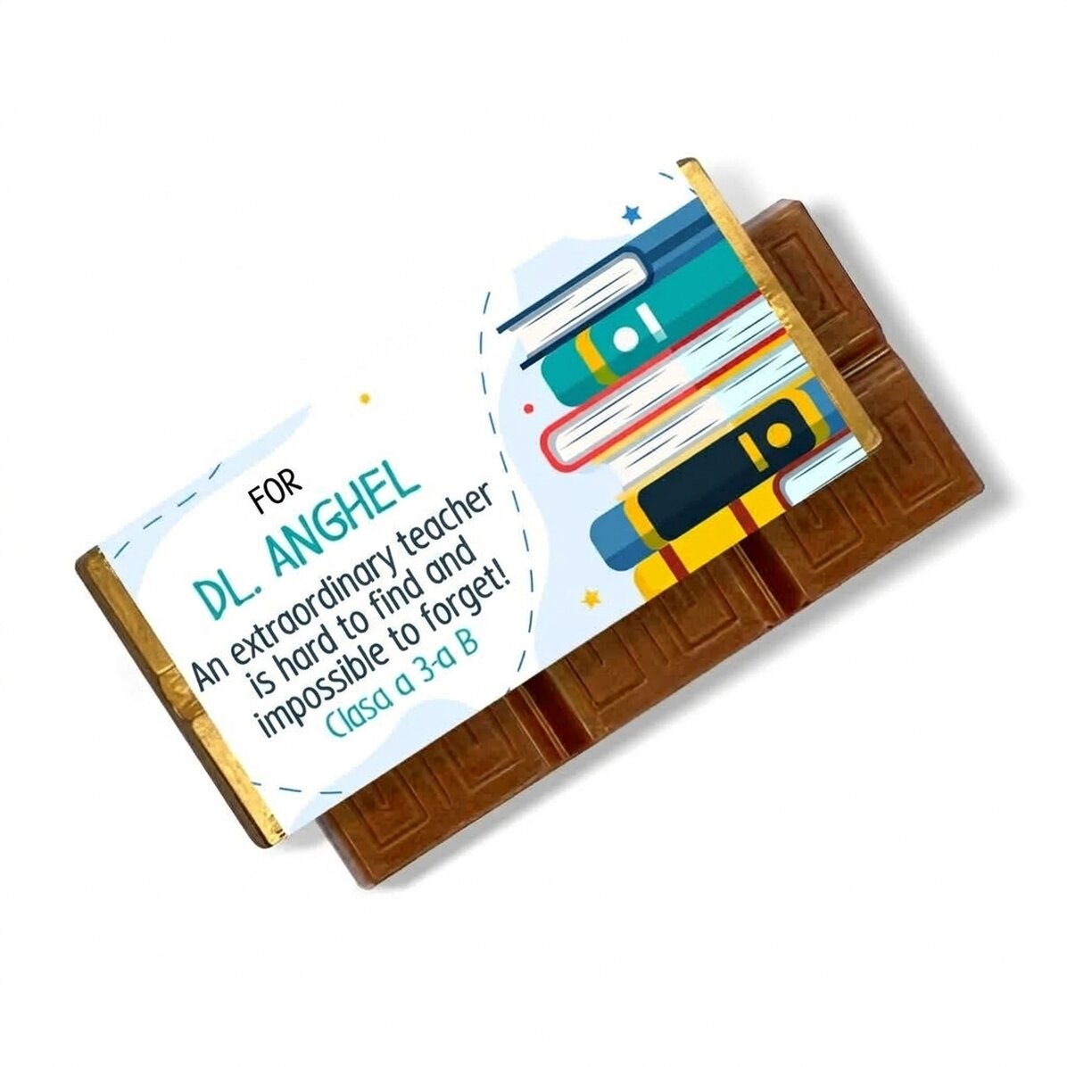 Personalisierte Mini-Schokoladentafel mit Text für Lehrer