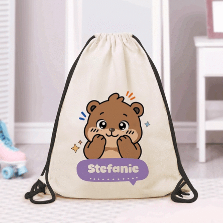 Rucksack mit Namensaufdruck – Bärchen