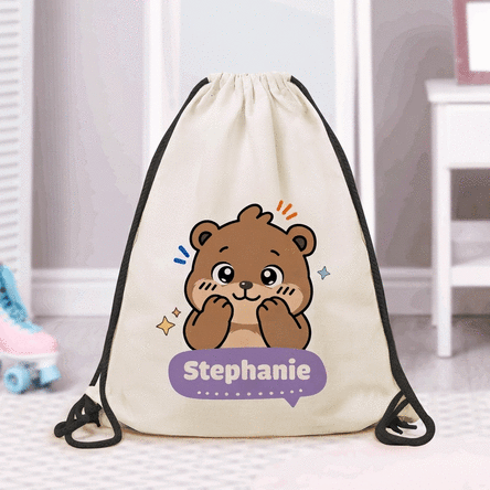 Rucksack mit Namensaufdruck – Bärchen