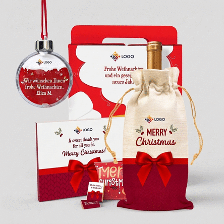 Geschenkbox – „Most wonderful time“ mit personalisierten Weihnachtsartikeln mit Ihrem Logo