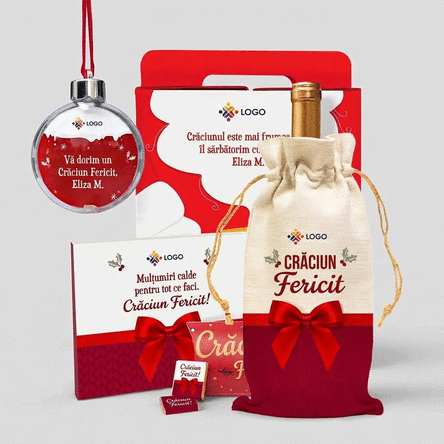 Geschenkbox – „Most wonderful time“ mit personalisierten Weihnachtsartikeln mit Ihrem Logo
