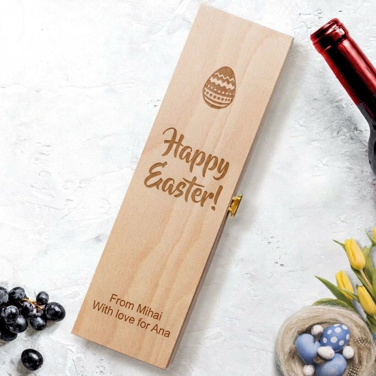 Personalisierte Weinkiste – Frohe Ostern