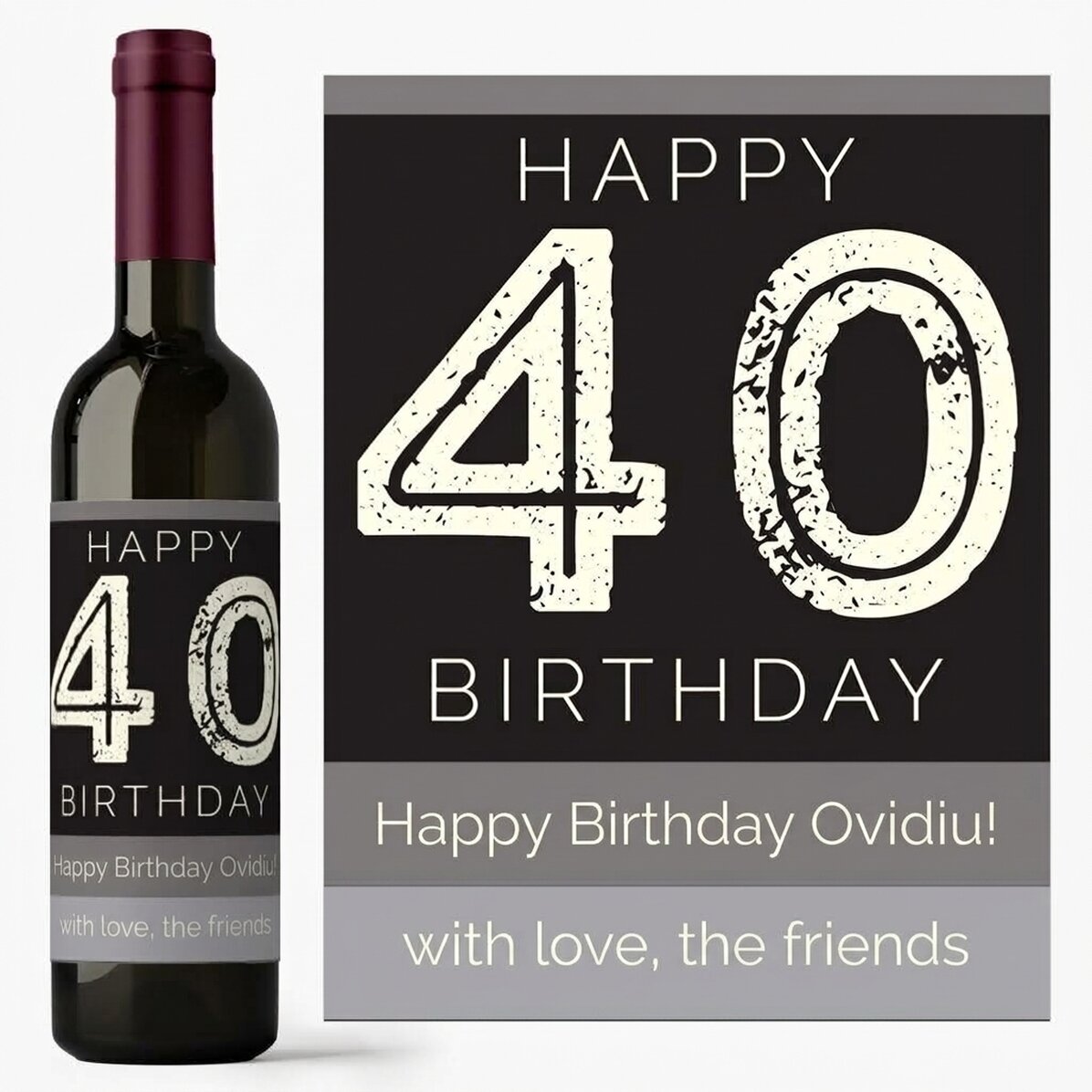 Personalisierter Wein – Happy Birthday
