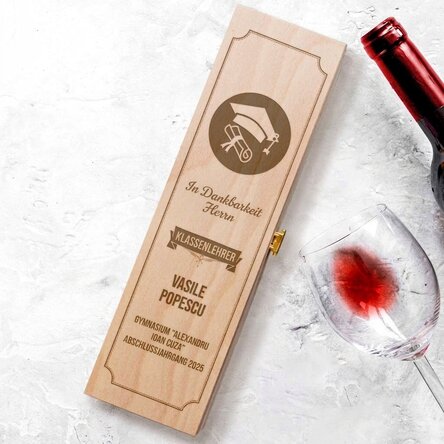 Personalisierte Weinkiste – Schulabschluss