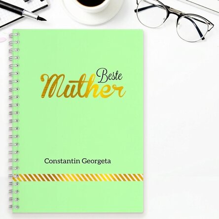 Personalisiertes Notizbuch – Best Mother, Grün