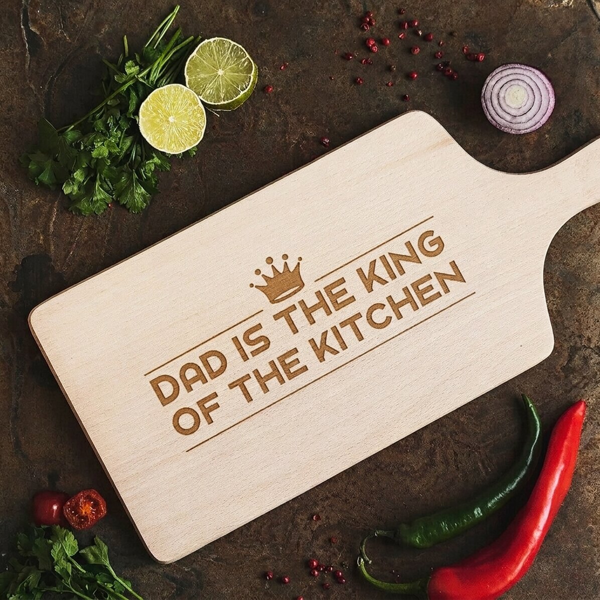 Maßgeschneidertes Schneidebrett – The King Of The Kitchen