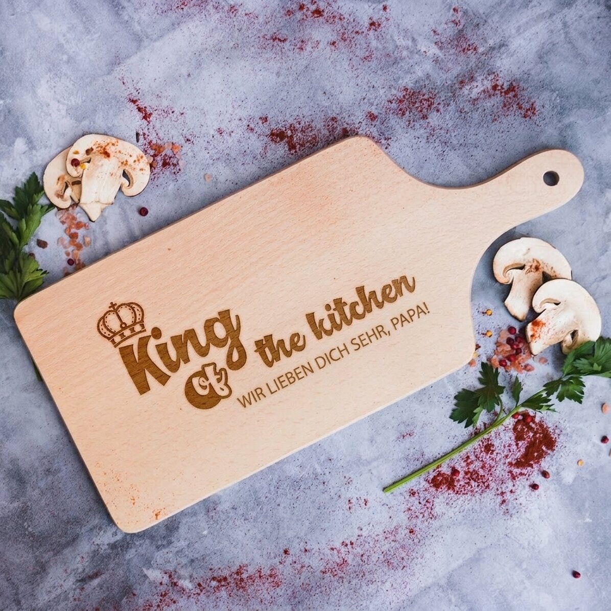 Maßgeschneidertes Schneidebrett – King Of The Kitchen