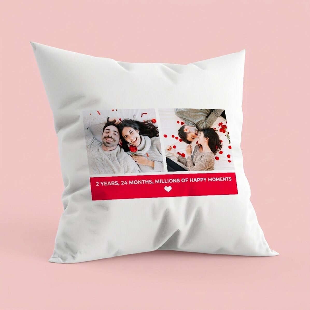 Personalisiertes Kissen mit 2 Fotos und Text