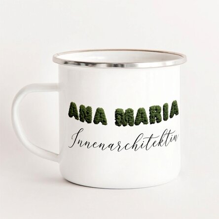 Personalisierte emaillierte Metalltasse für Designer