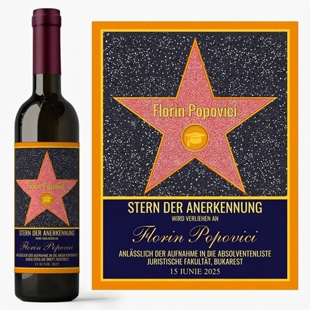 Personalisierter Wein – Stern der Dankbarkeit