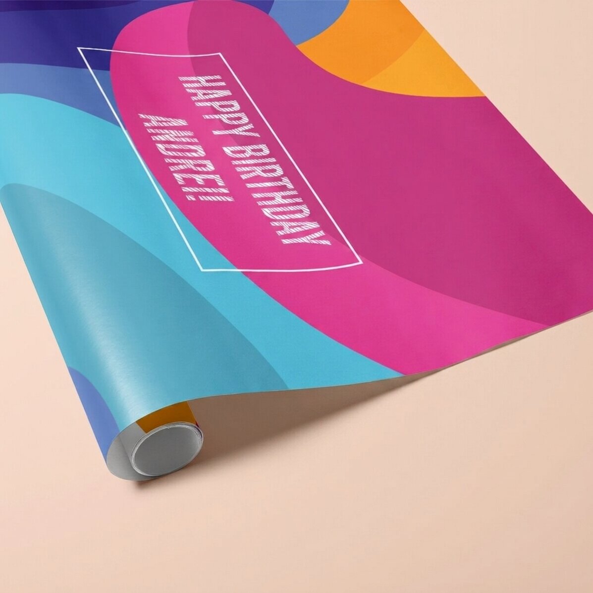 Individuell gestaltetes Geschenkpapier – farbenfrohes abstraktes Motiv