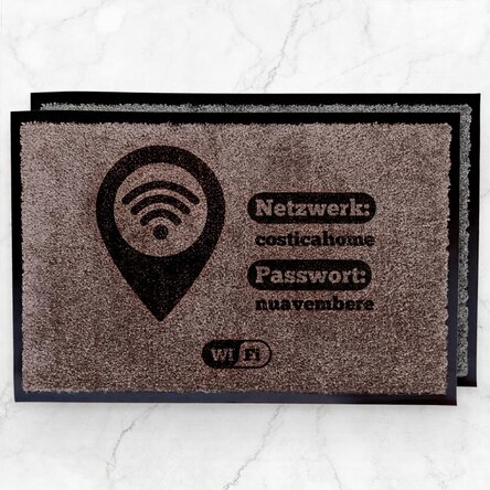 Individuell gestaltete Eingangsmatte für den Innenbereich – WLAN-Zone