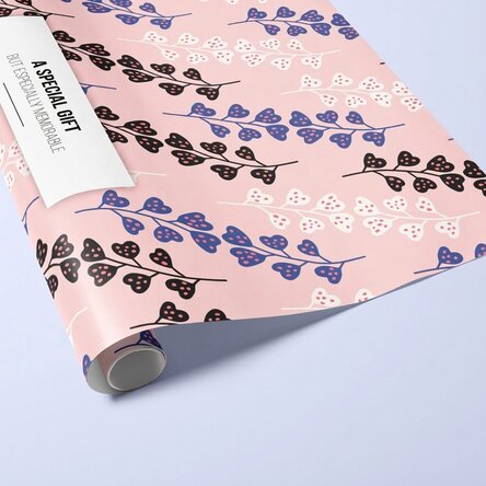 Individuell gestaltetes Geschenkpapier mit Text – Blätter