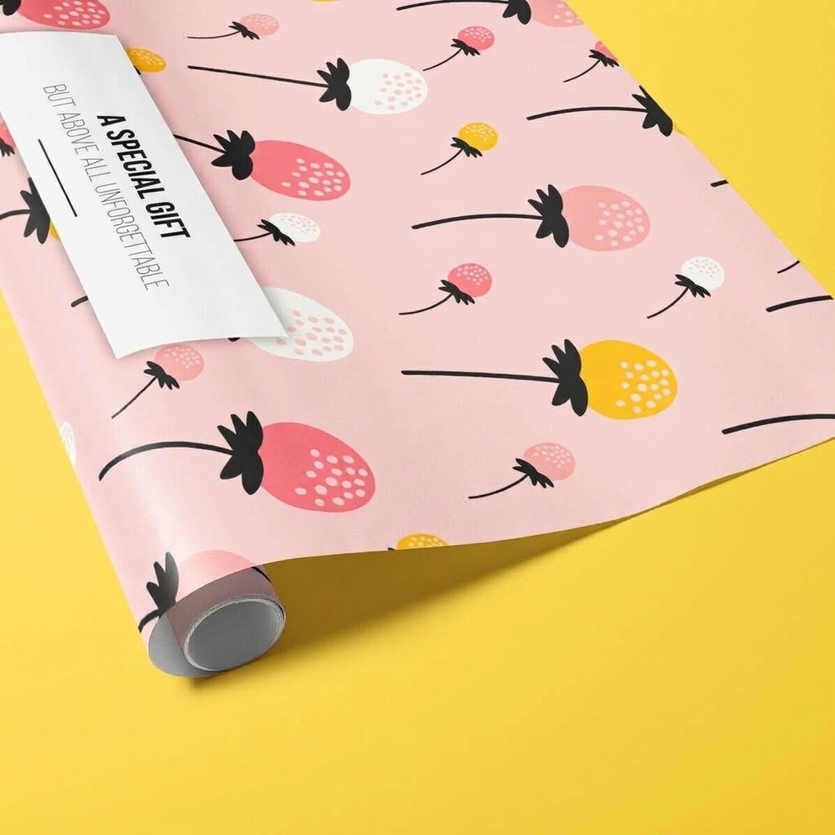 Individuell gestaltetes Geschenkpapier mit Text – Rosa Herbst