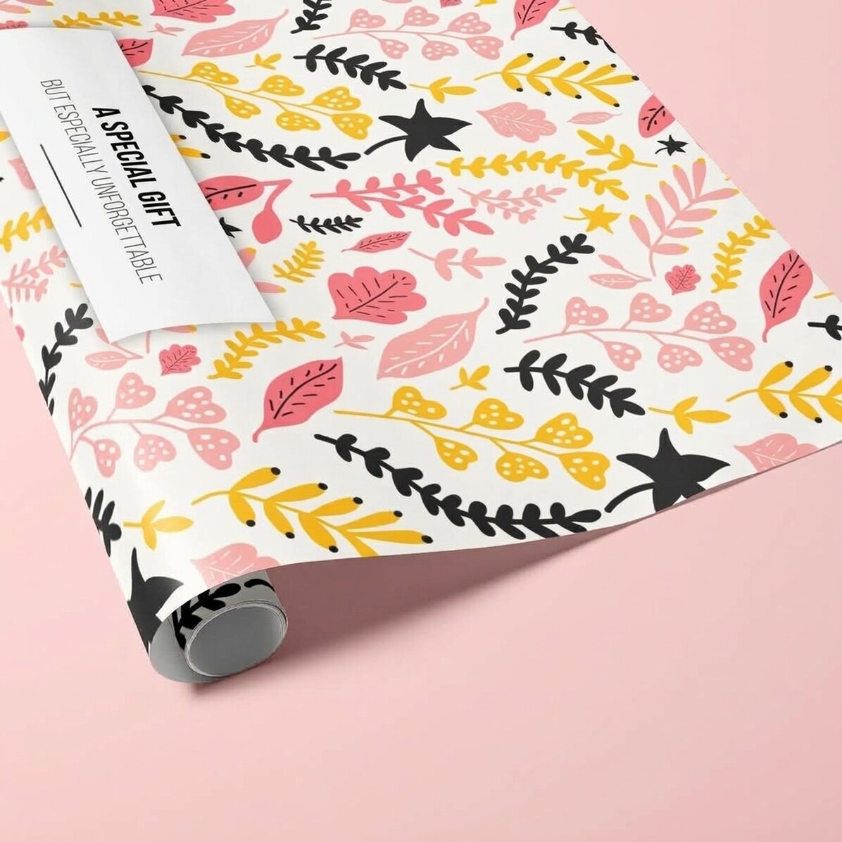 Individuell gestaltetes Geschenkpapier mit Text – Herbstblätter