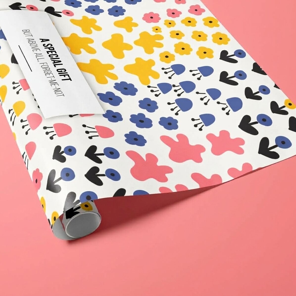 Individuell gestaltetes Geschenkpapier mit Text – Buntes Motiv