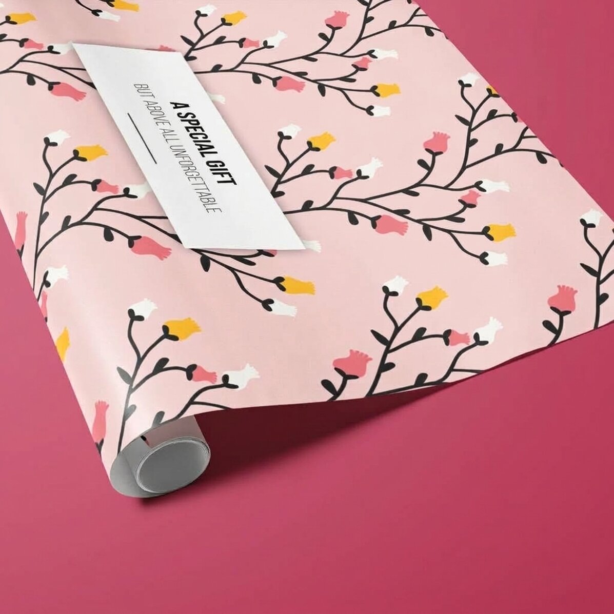 Individuell gestaltetes Geschenkpapier mit Text in einem Rahmen – Herbstmotiv